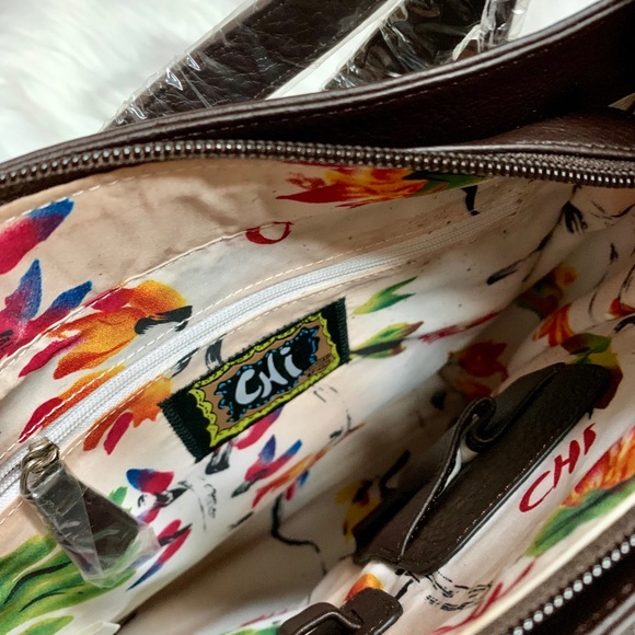 CHI BY FALCHI LEATHER AMINAL PRINT HANDBAG NIB - Picture 7 of 8